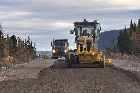 road maintenance grader gravel tipping labrador coastal drive highway 510 canada october octobre 2010