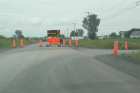 roadworks highway 138 chemin du roy berthierville province de quebec canada august 2013