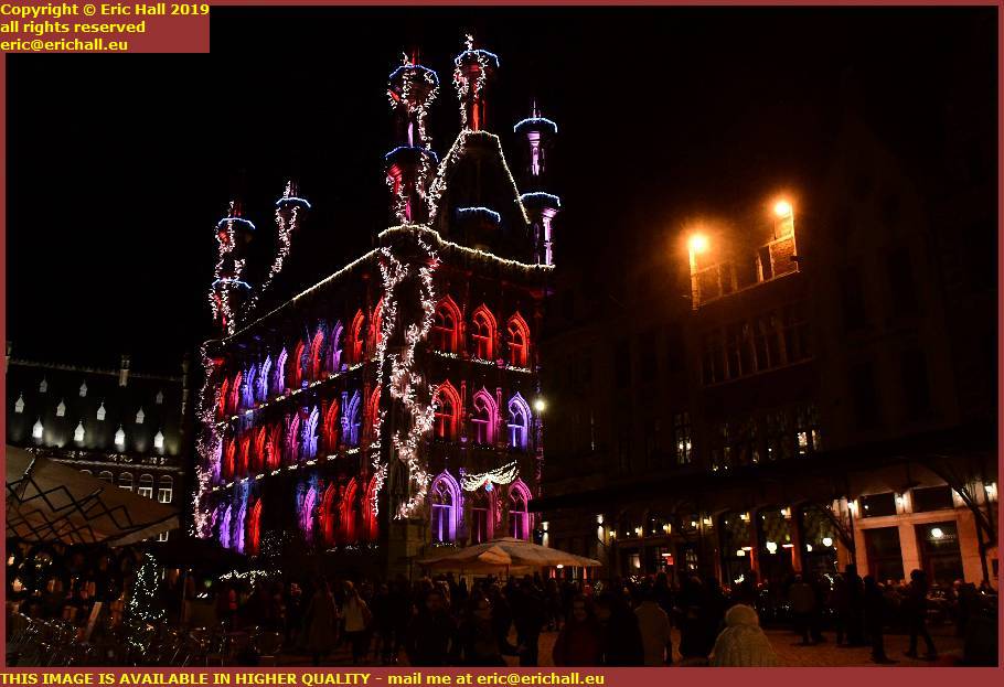 christmas lights TOWN HALL STADHUIS grote markt leuven louvain belgium december 2019