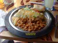 delicious plate of fried chili beans Santa Fe New Mexico