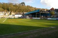 away side main covered end bangor city football ground farrar road wales april 2008 copyright free photo royalty free photo