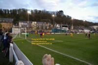 aerial challenge rhyl penalty area bangor city football ground farrar road wales 15 april 2008 copyright free photo royalty free photo