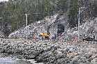 dynamite roadworks highway 138 baie st catherine st lawrence river saguenay st laurent riviere quebec canada mai may 2012