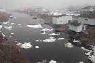 lower north shore gulf of st lawrence iceberg calving harrington harbour quebec canada  mai may 2012