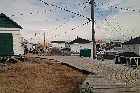 lower north shore gulf of st lawrence boardwalk harrington harbour quebec canada  mai may 2012