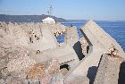 concrete cheval de frise harbour port baie comeau north shore st lawrence river quebec canada september septembre 2016