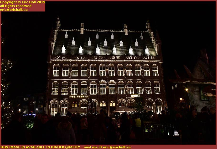 christmas lights the fourth hotel grote markt leuven louvain belgium december 2019