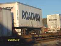 Flagstaff Arizona truck semi trailers on freight car