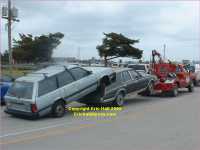 Ockracoke Island Outer Banks North Carolina USA towing in Subaru and something else